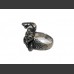 Перстень серебряный "Череп и змея"