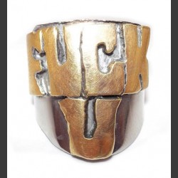 Массивный байкерский перстень "FUCK U"