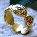 Позолоченный масонский перстень